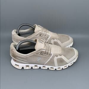 On Cloud 5 Cream and Tan‎ Running Shoes Women’s Sz 9.5